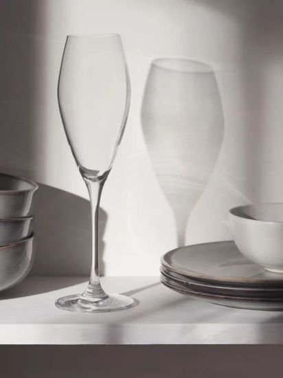 Studio Glass Champagne Flute, Set of 4, 210ml, Clear
